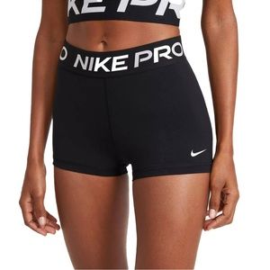 Nike Women's Pro 3" Training Running Shorts Size S Black/White. Brand New